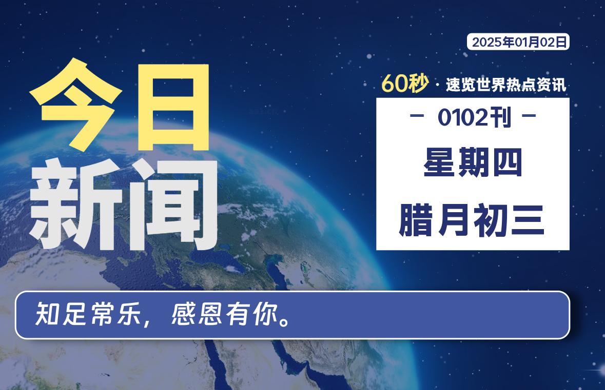 01月02日，星期四, 每天60秒读懂全世界！-校园互助平台